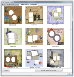 Šablony na záložce Online Photo Templates.