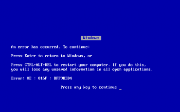 BSOD - modrá obrazovka smrti
