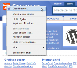 Do cloudu můžete uložit také libovolný obrázek z webu