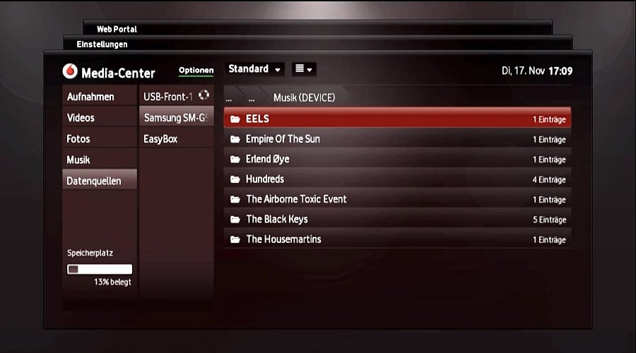 Media Center – správa datových zdrojů