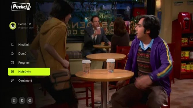 Pecka.TV menu