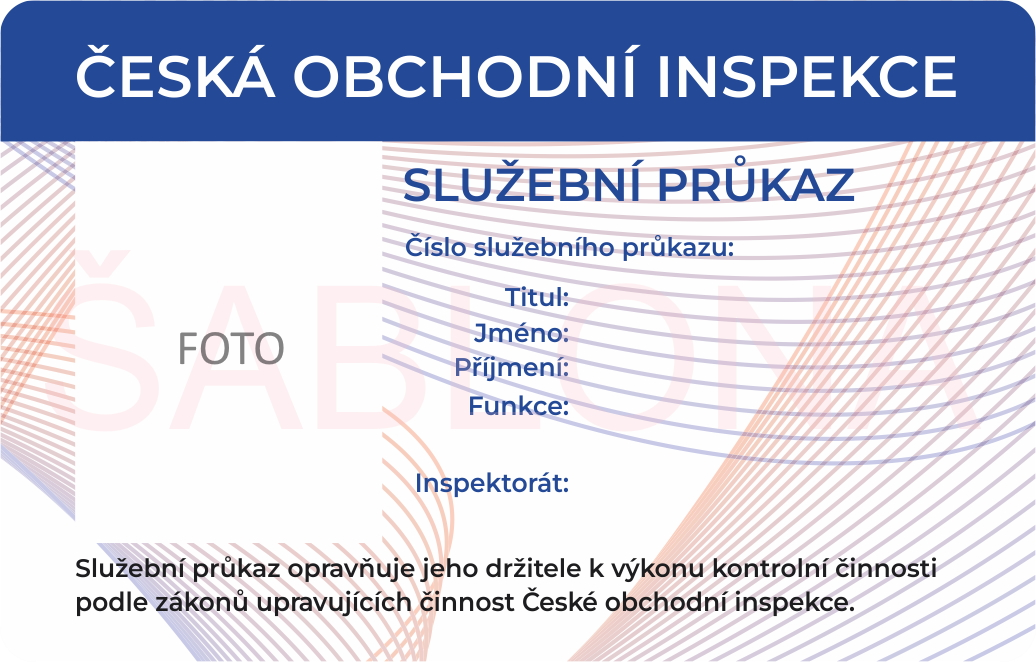 Vzor průkazu ČOI