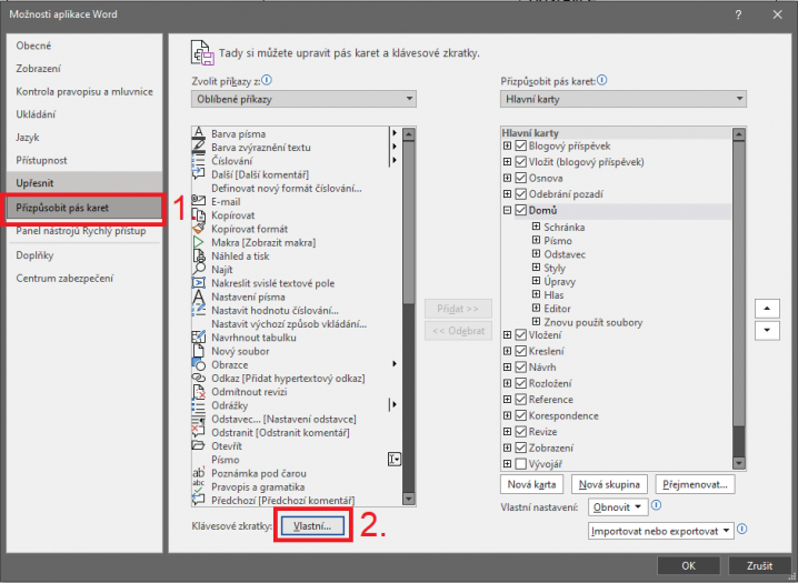 Jak vytvořit vlastní klávesové zkratky ve Wordu 2. část