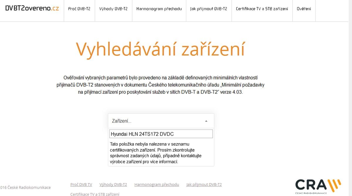 Zadání jména výrobku, přesně podle webových stránek výrobce.