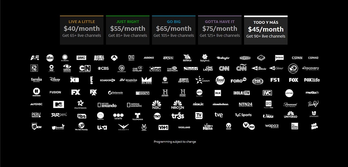 DirecTV - základní tarifní balíčky