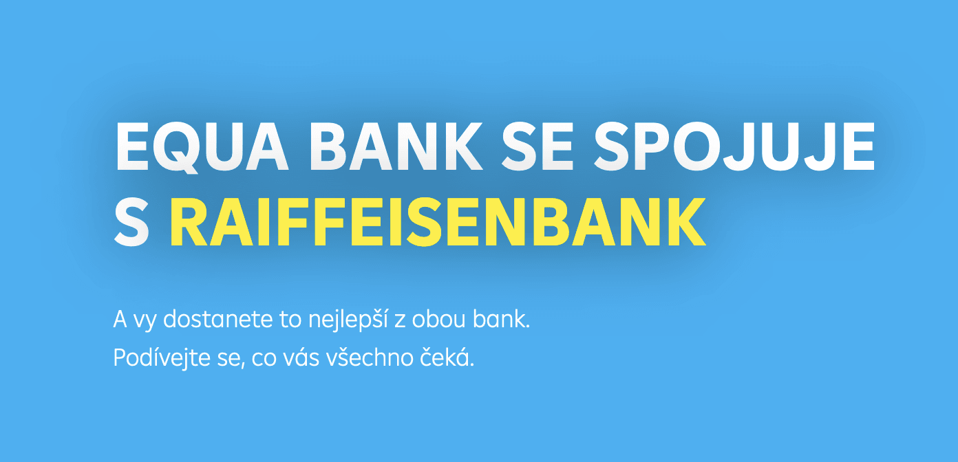 Screenshot webu Raiffeisenbank o spojení s Equa bank. (10. 9. 2022)
