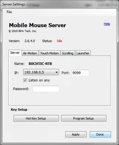 Mobile Mouse Server - ovládejte počítač skrz svůj smartphone nebo tablet