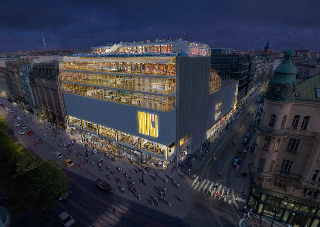 Máj Národní vlastní od roku 2019 developerská společnost AMADEUS Real Estate. Na projektu rekonstrukce od počátku spolupracuje s původními dvěma autory, architekty Martinem Rajnišem a Johny Eislerem, a také s památkáři. Hlavním architektem renovace je AGE project.