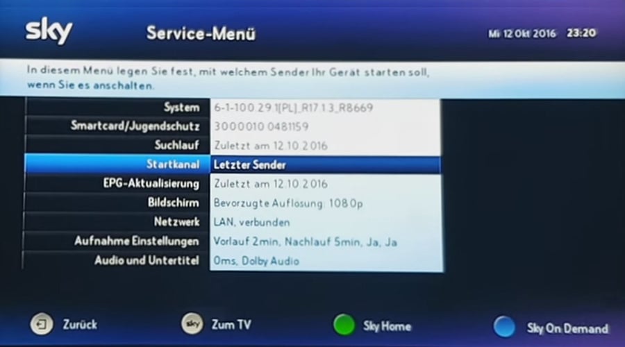 Sky Deutschland - GUI