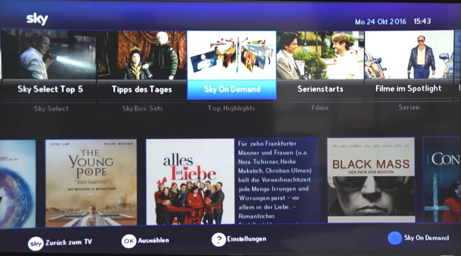 Sky Deutschland - GUI