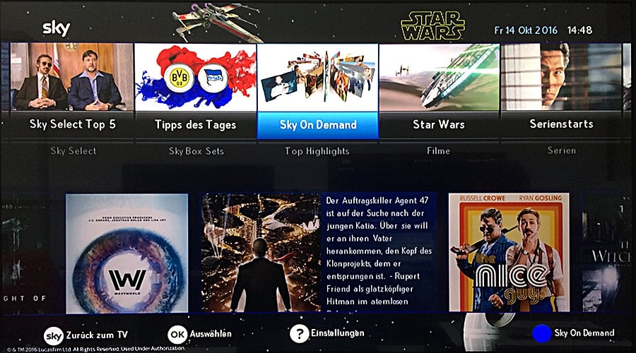 Sky Deutschland - GUI