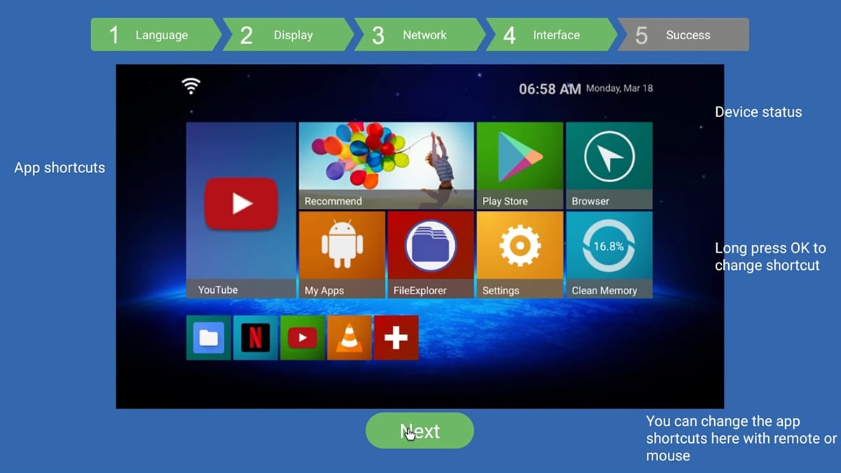 Standardní a alternativní uživatelské prostředí HK1 max