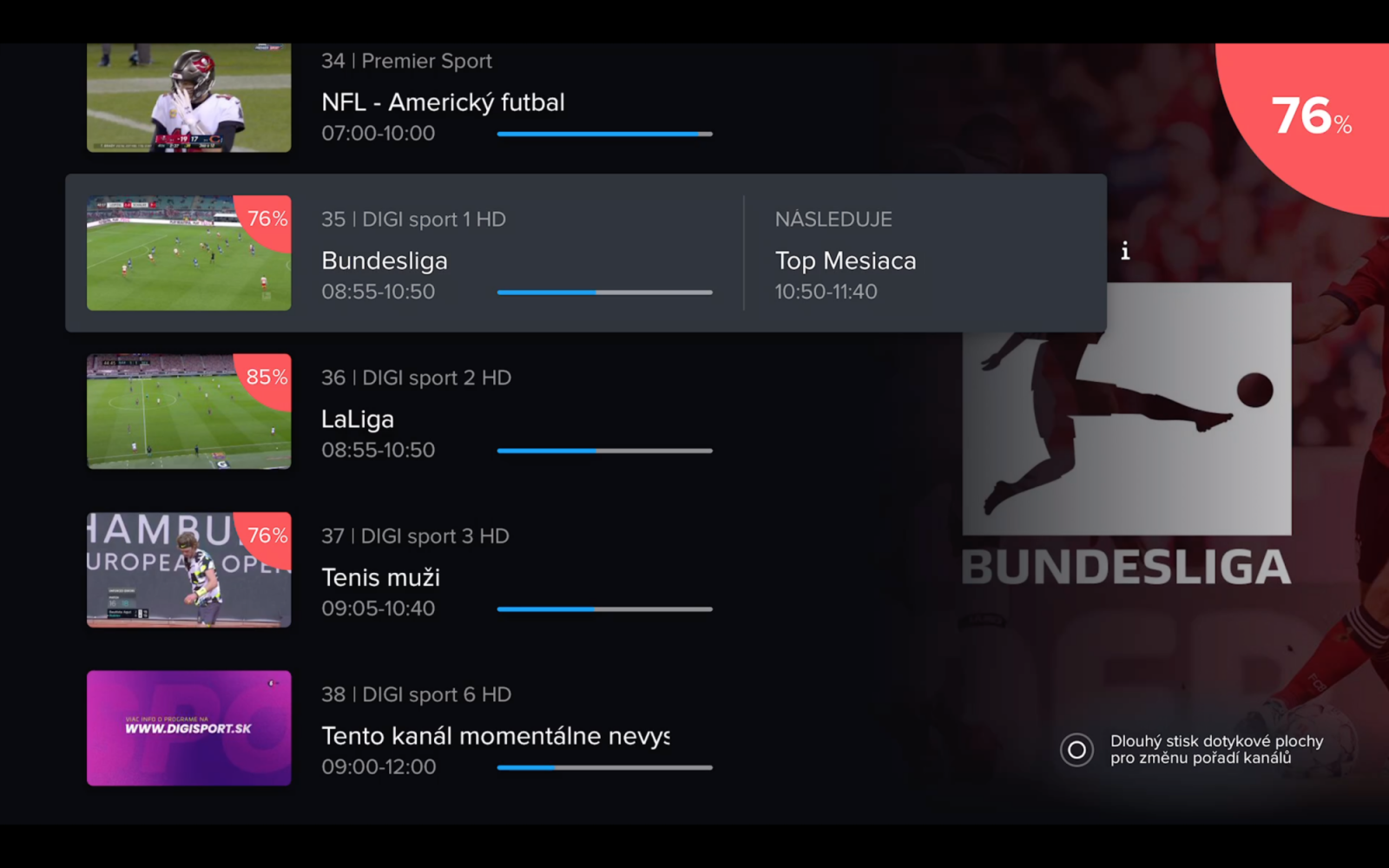 Aplikace Telly na Apple TV