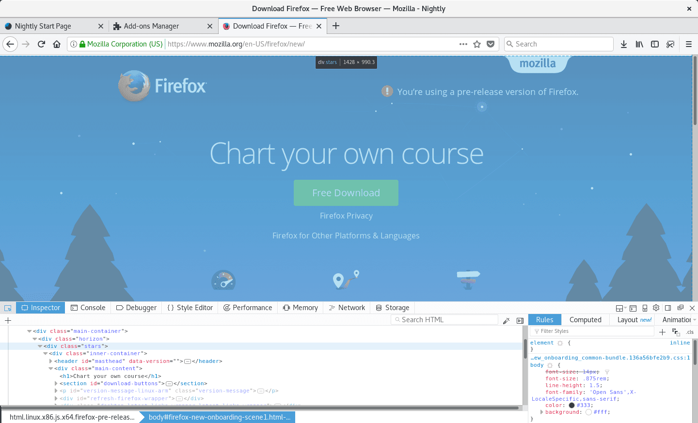Nástroje pro vývojáře.