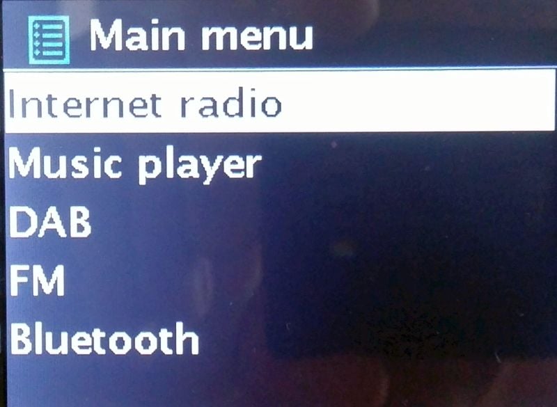 Noxon A560+ - Hlavní menu