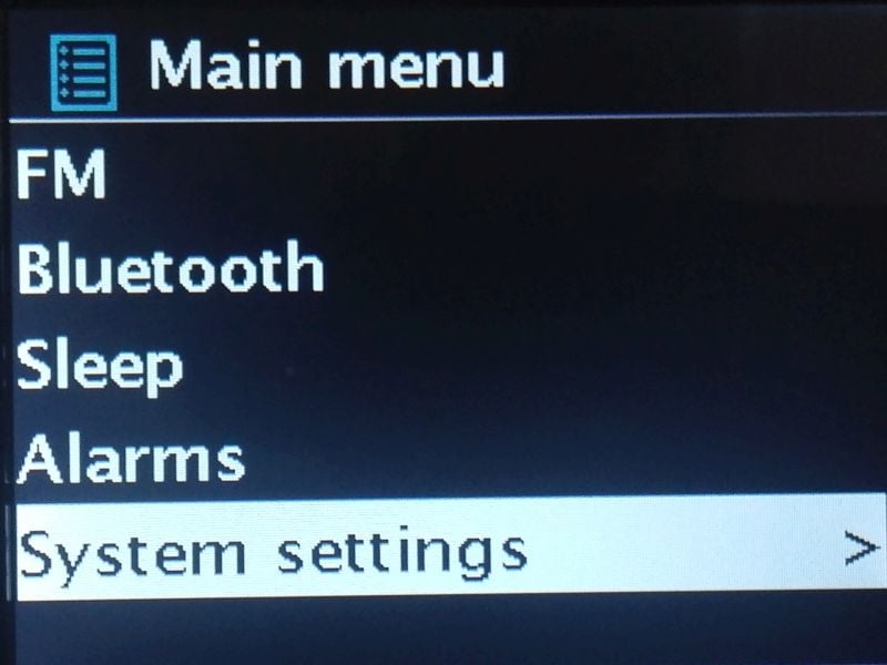 Noxon A560+ - Hlavní menu