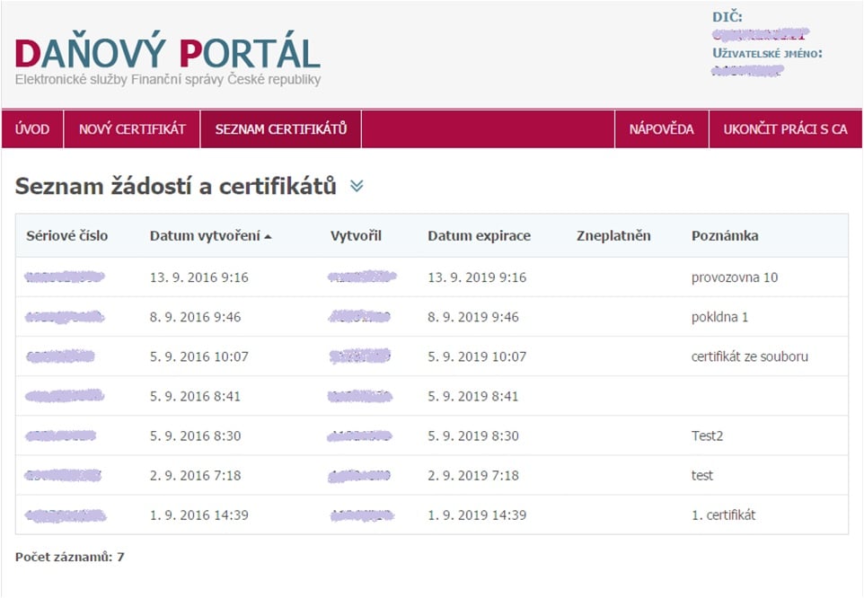 Jak vypadá aplikace EET na Daňovém portálu