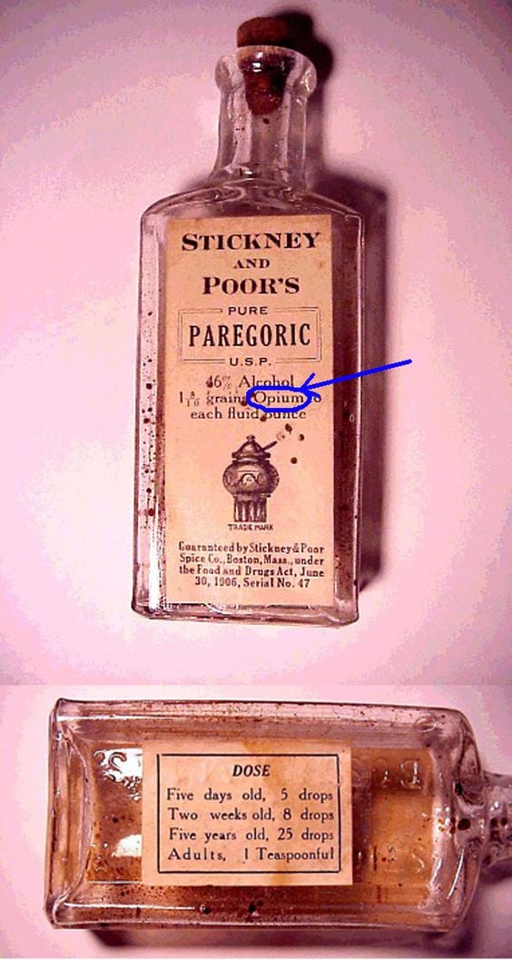 Kapky proti nespavosti obsahující téměř z poloviny alkohol a výtažek z opia. Kapky jsou v malých dávkách doporučované pro dávkování novorozencům (5–8 kapek), dětem (25 kapek) i dospělým (plná čajová lžička).