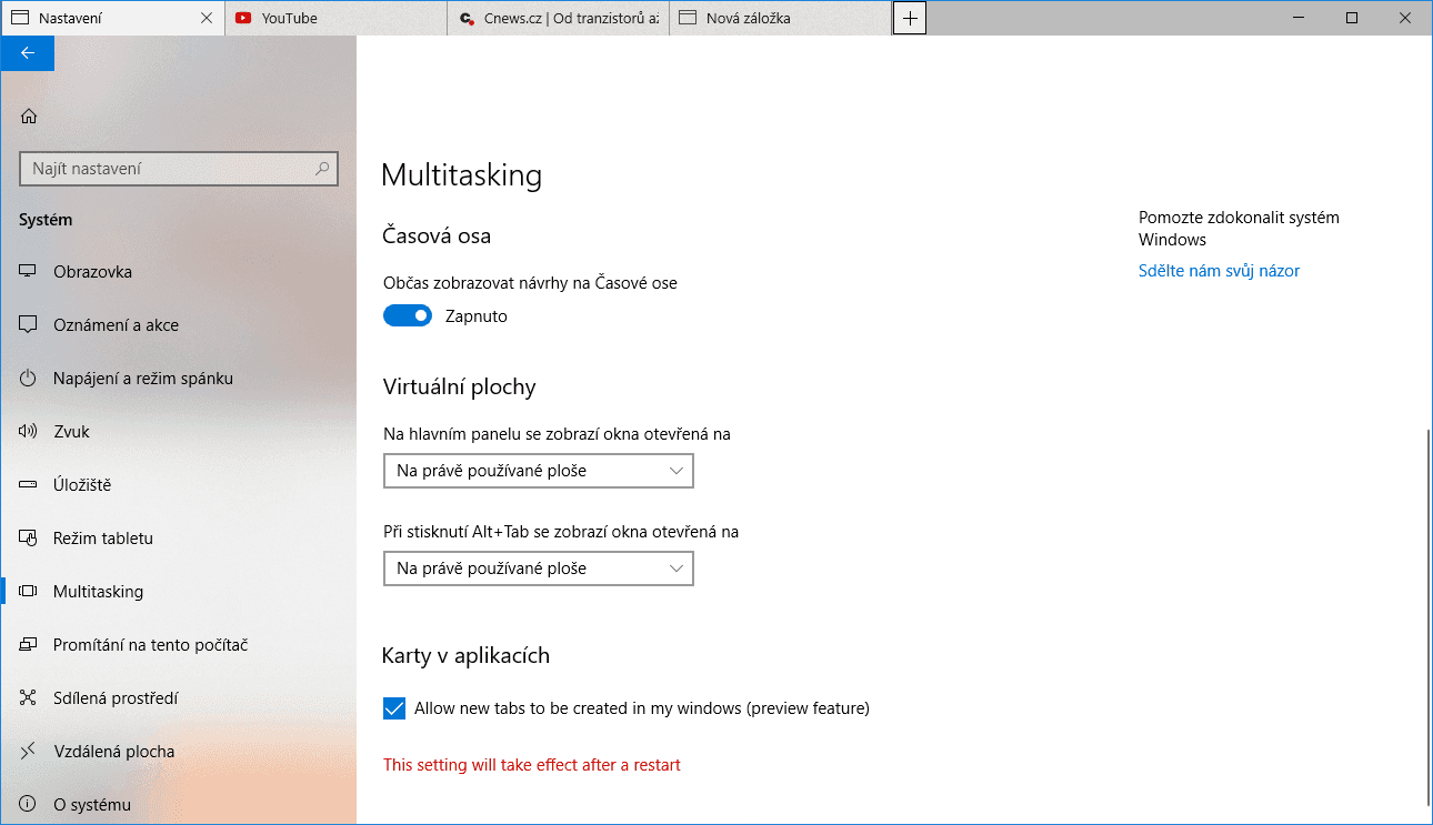 Karty v aplikací bylo možné vypnout nebo zapnout, časem se ale dočkaly dalších i možností