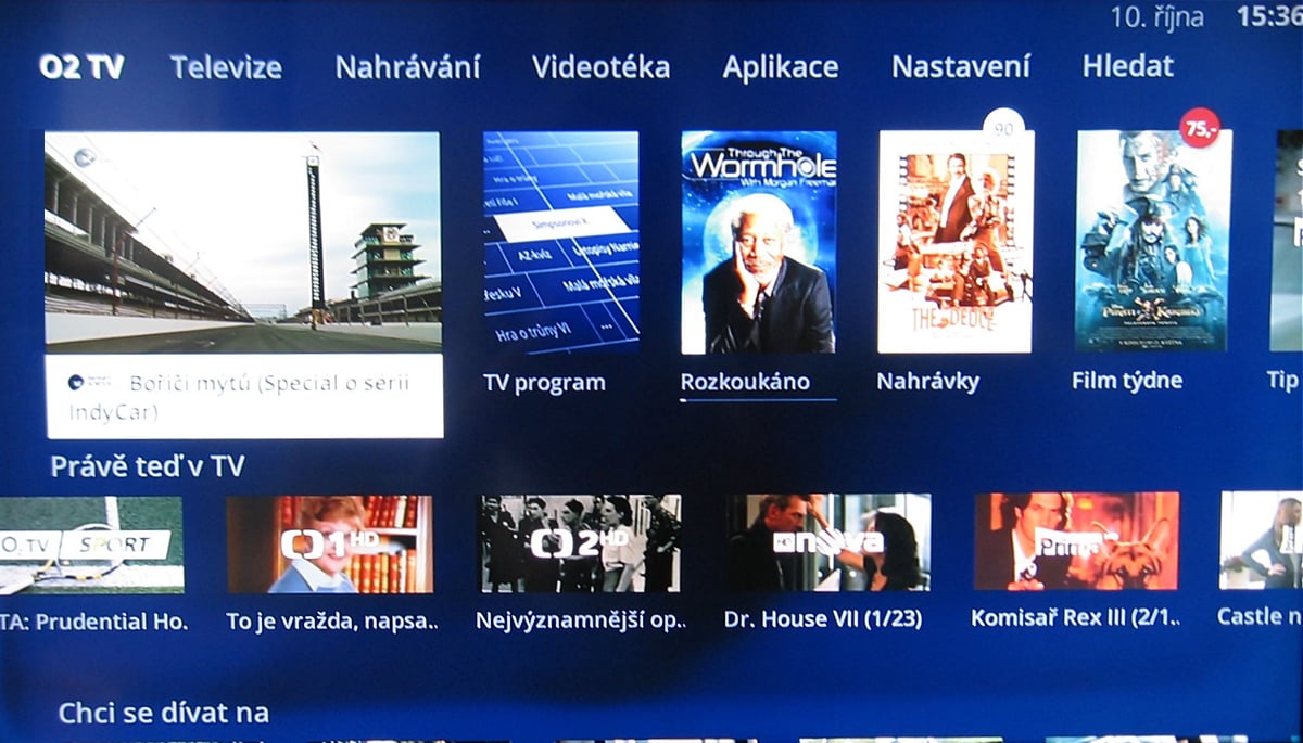 Moje menu O2 TV
