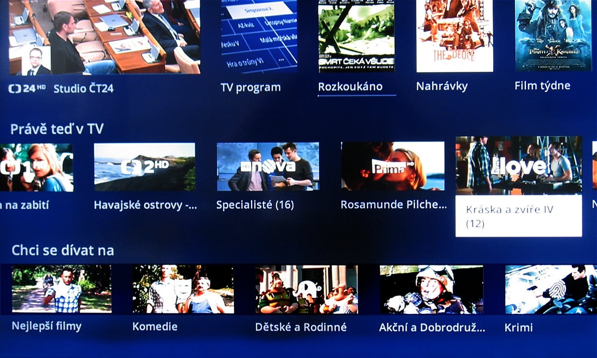 Moje menu O2 TV