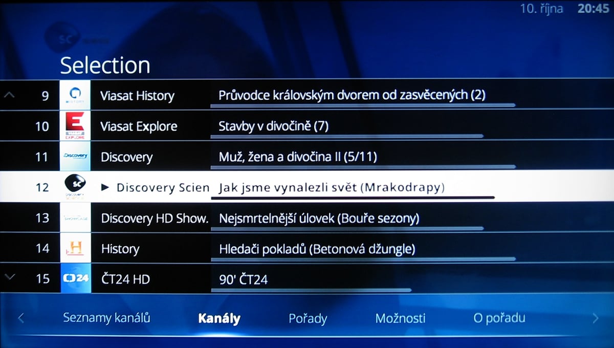 Moje menu O2 TV