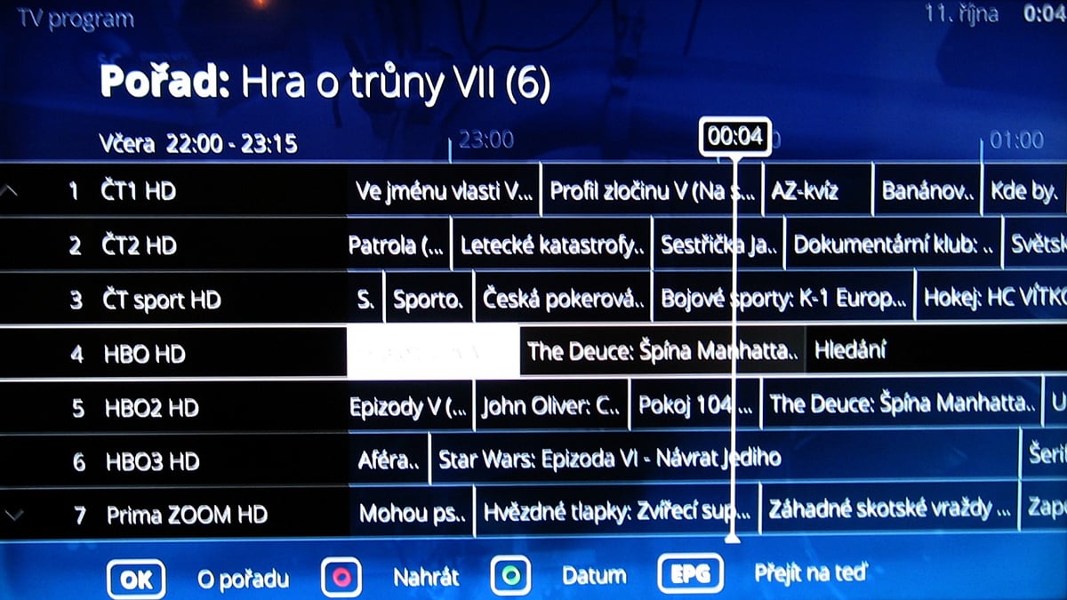 Moje menu O2 TV