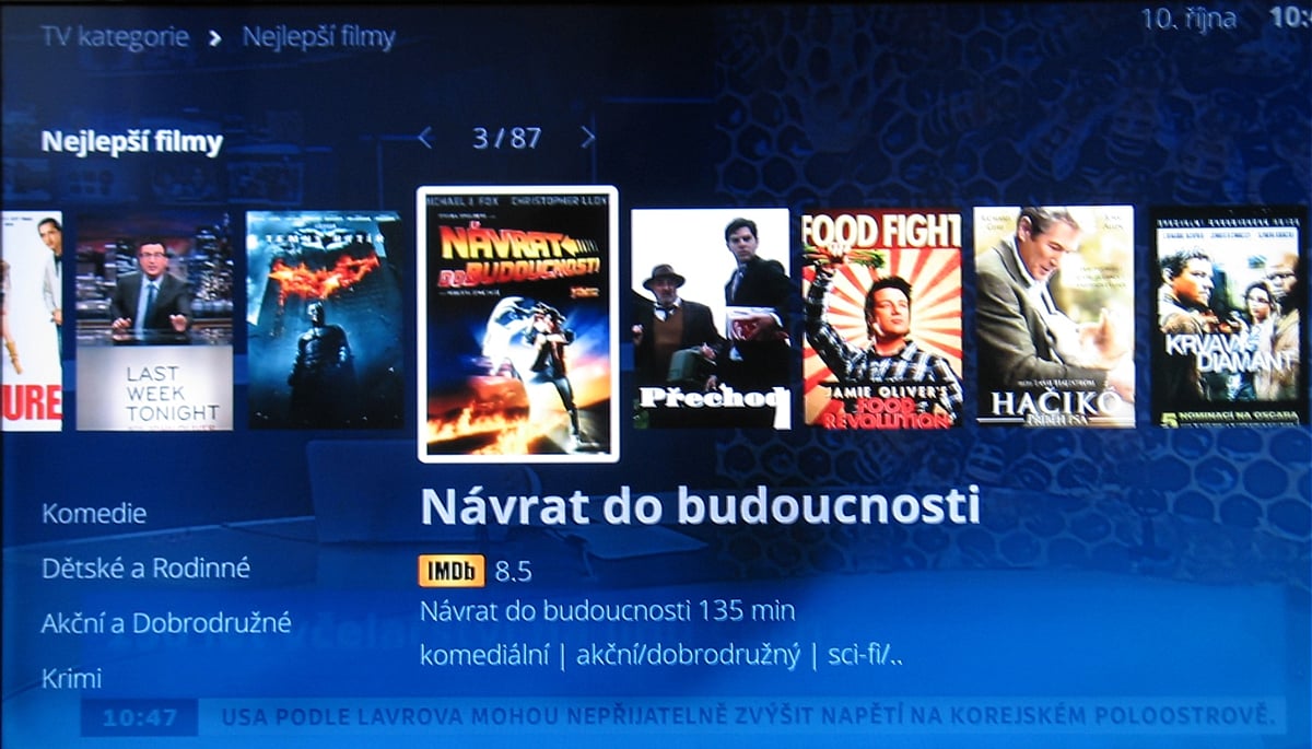 Moje menu O2 TV