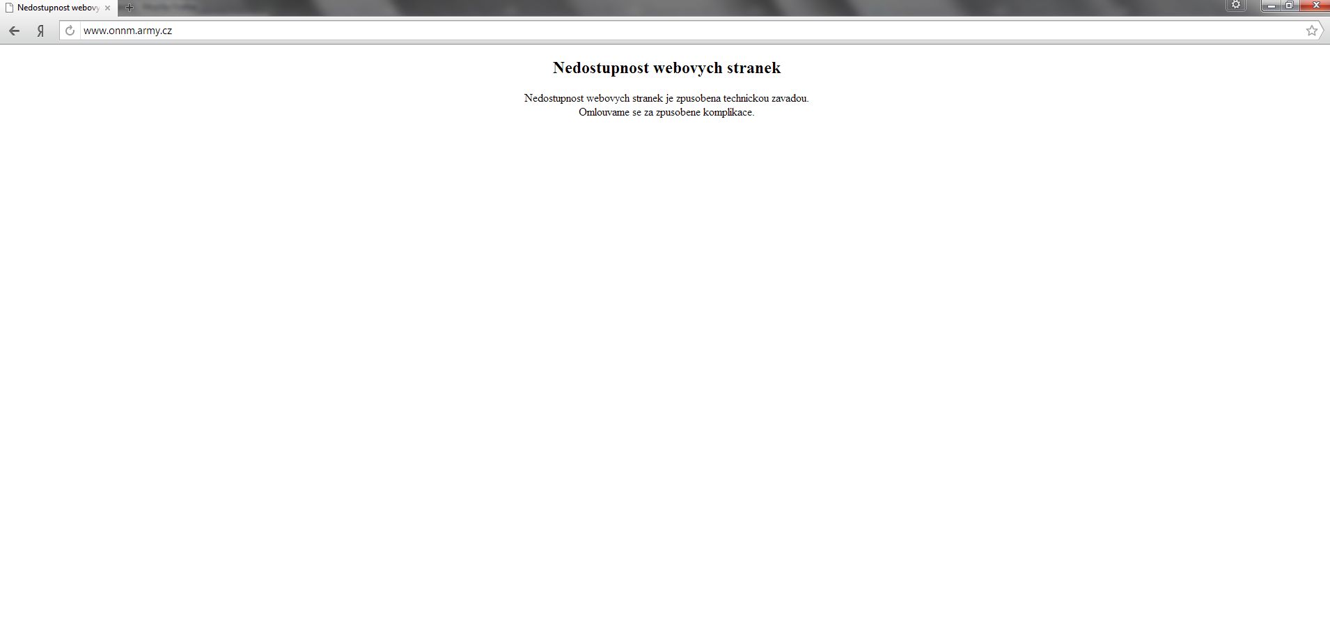 Nefunkční web odboru pro nakládání s nepotřebným majetkem.