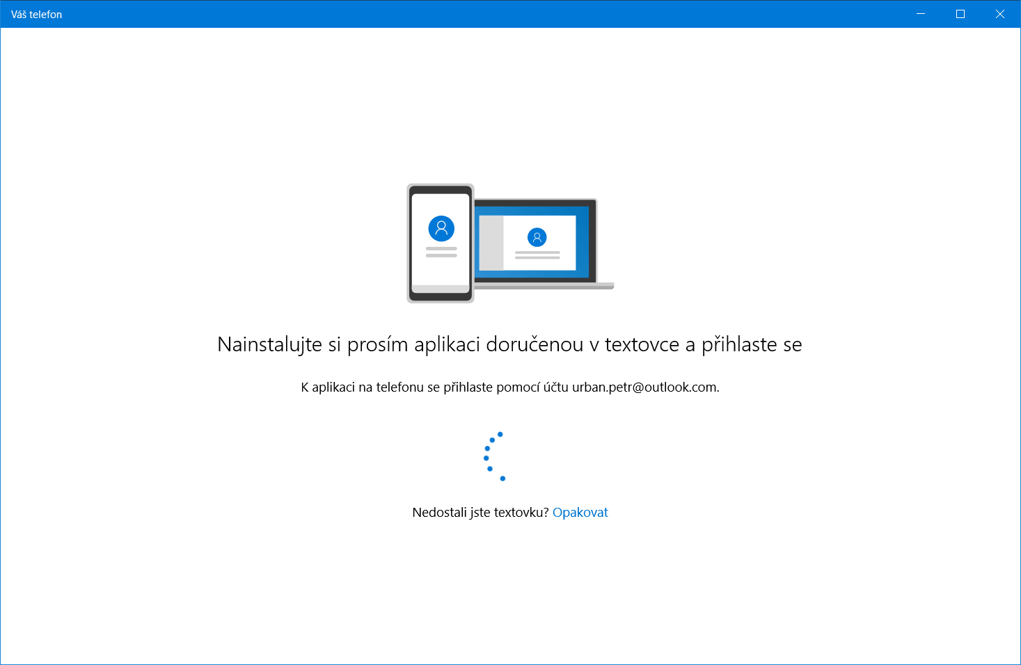 Mně SMS nedorazila ani po dlouhé čekání. Stáhněte si aplikaci Microsoft Apps