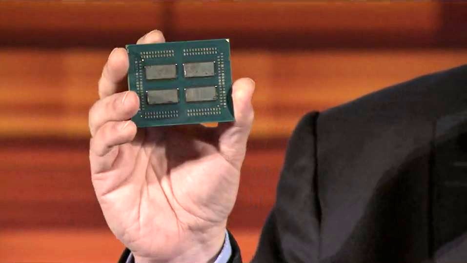 Slajd ukazující stavbu Epycu 1. generace "Naples"