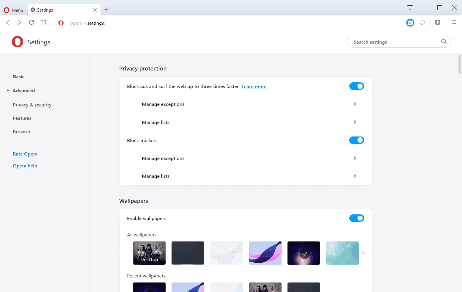 V nastavení můžete zapnout blokování sledovacích skriptů