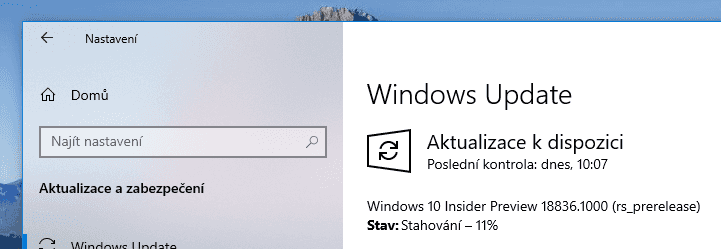 Windows 10 Insider Preview build 18836
