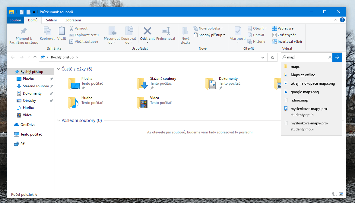 Od Windows 10 Insider Preview build 18894 vyhledávání v Průzkumníku využívá technologii Windows Search