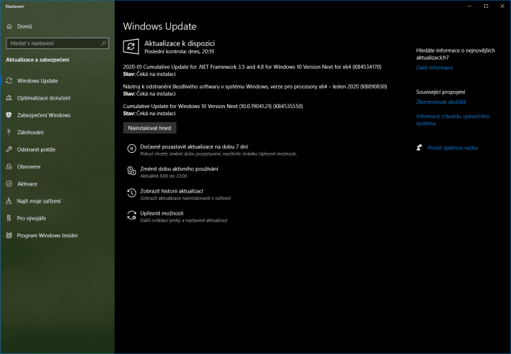 Záplaty se nevyhnuly již de facto hotovému Windows 10 v2004, který dnes najdete ve Slow ringu