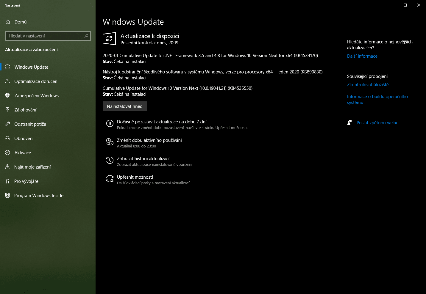 Záplaty se nevyhnuly již de facto hotovému Windows 10 v2004, který dnes najdete ve Slow ringu