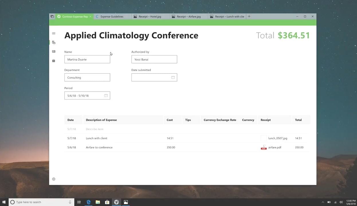 Dřívější návrh: klepnutím se opět otevře skupina oken propojených do jedné relace
