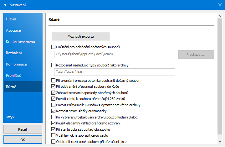 Možnosti nastavení Bandizipu jsou opravdu rozložité