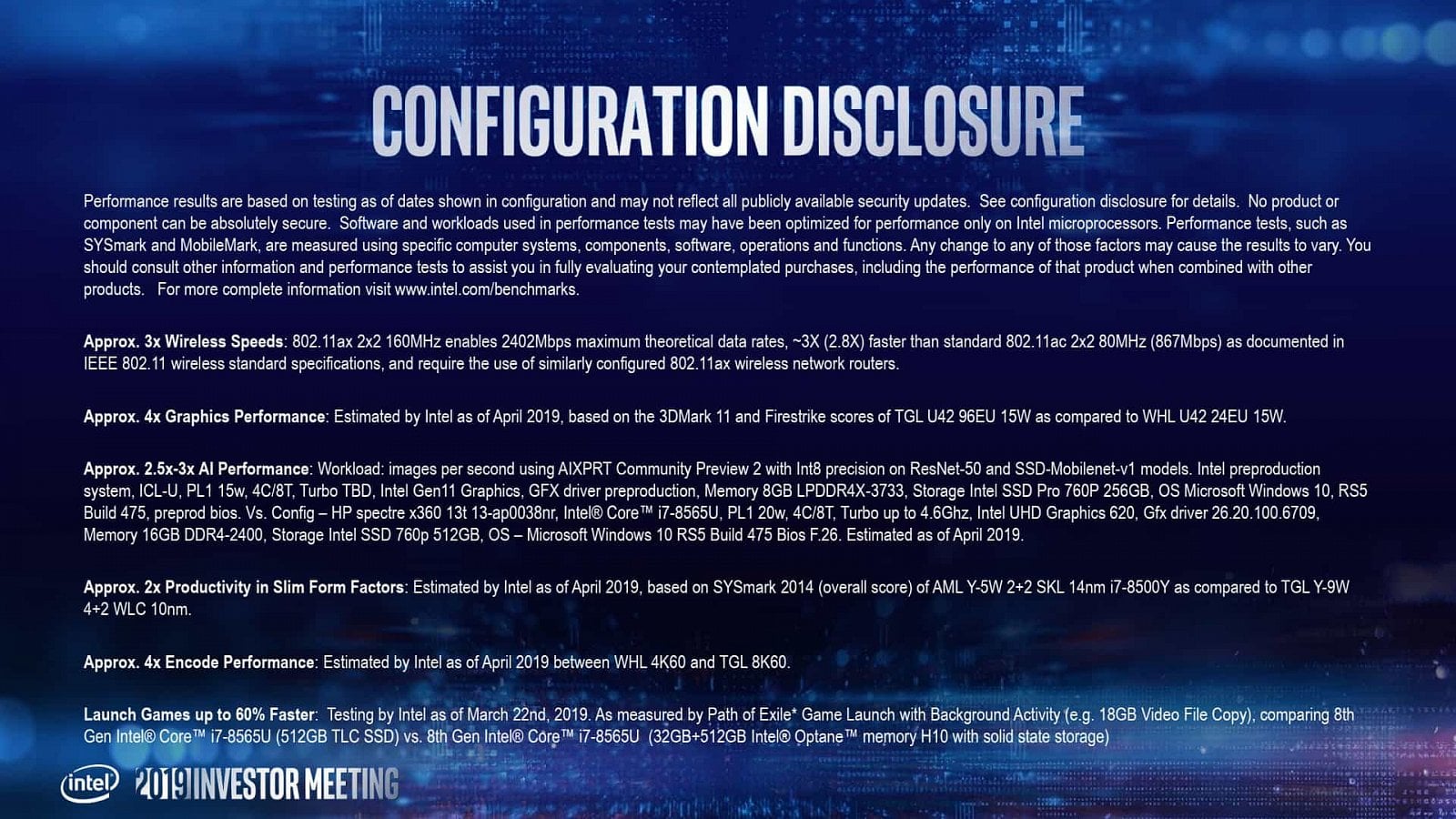 Informace k procesorům Tiger Lake-U/Tiger Lake-Y v poznámkách na konci prezentace