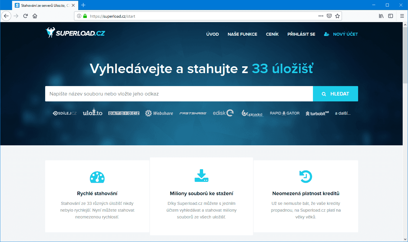 Superload patří ke službám, které stahují ze stahovacích služeb