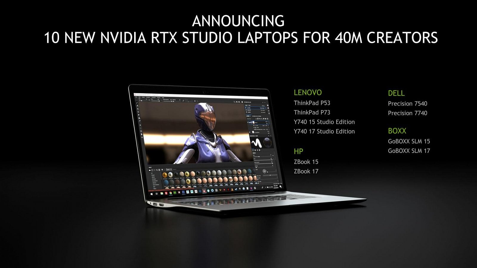 RTX Studio notebooky a ovladače Nvidia Studio