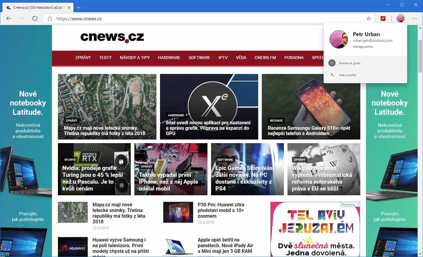 K účtu v prohlížeči nemusíte být přihlášeni jen vy