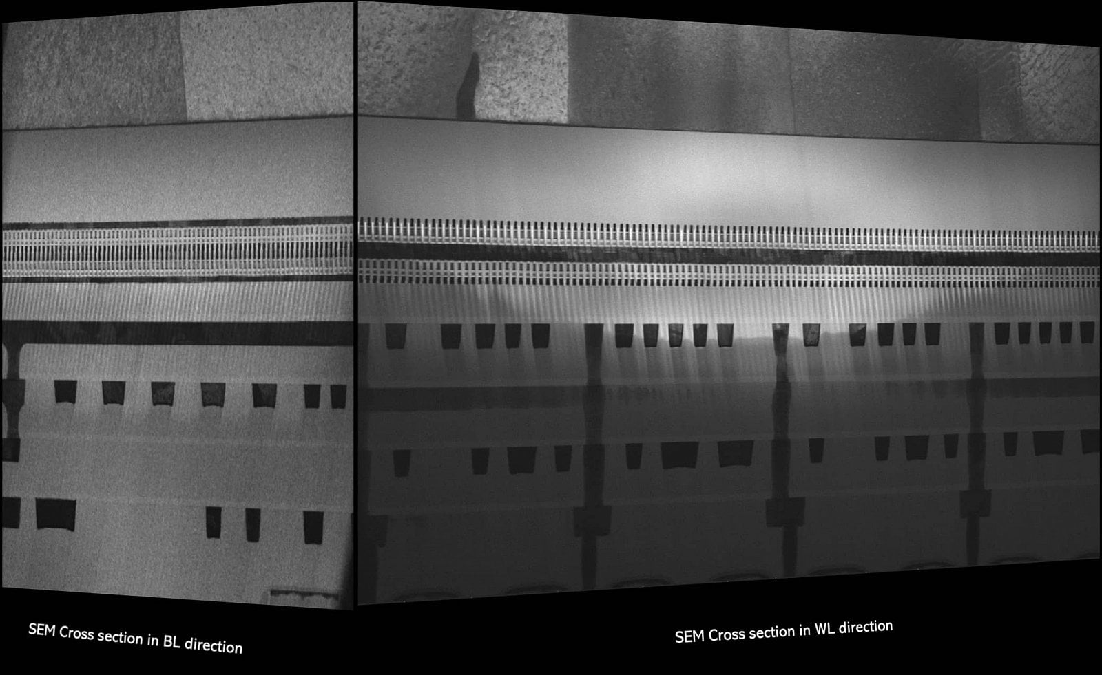 Intel Optane 3D XPoint, řez pod elektronovým mikroskopem