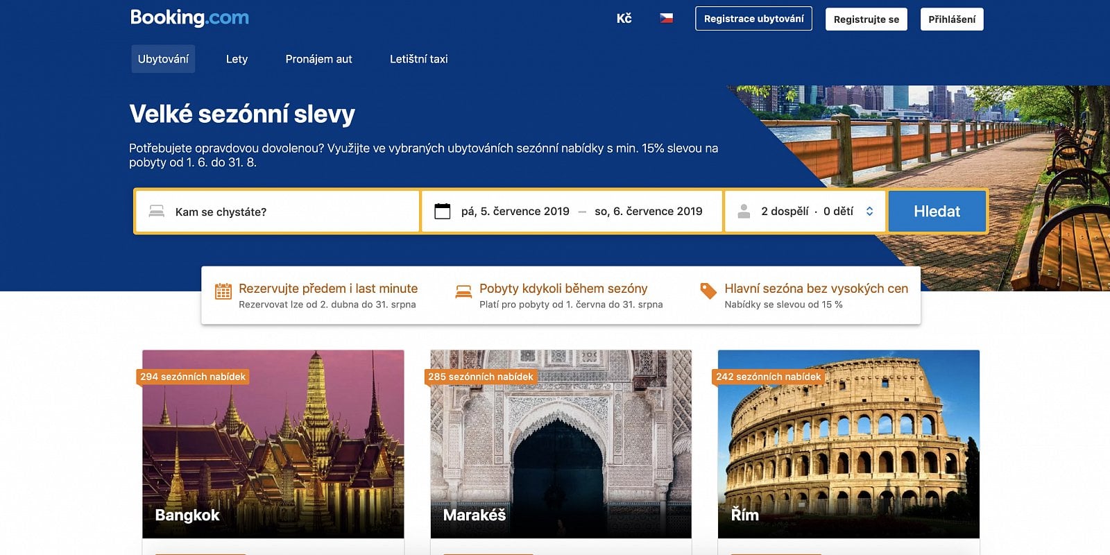 ...a server vám nabídne stovky možných ubytování.