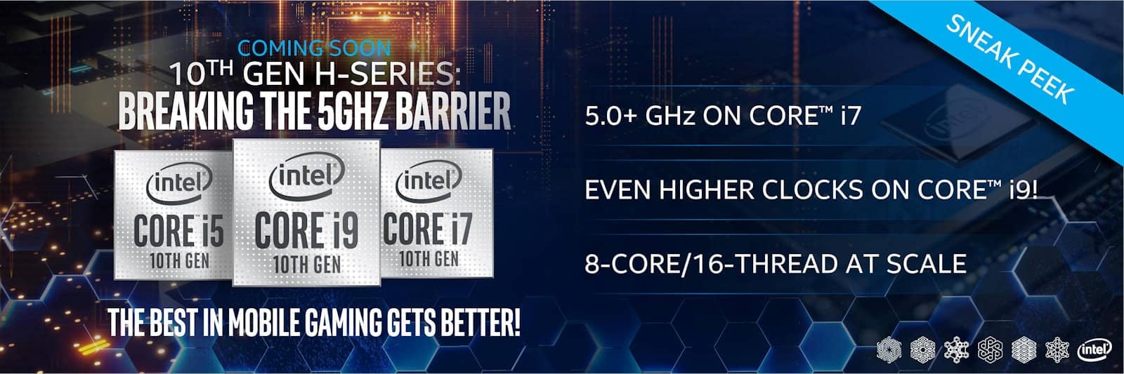 Oznámení procesorů Intel Comet Lake-H na CES 2020