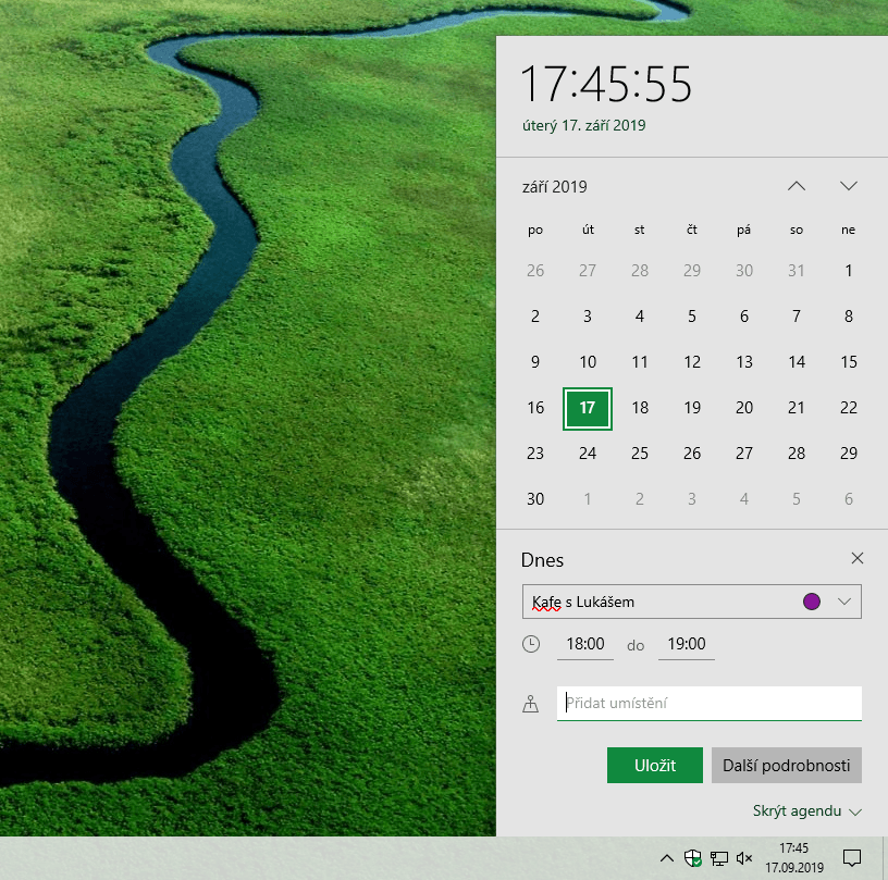 Pro přidávání událostí už nemusíte otevírat aplikaci Kalendář