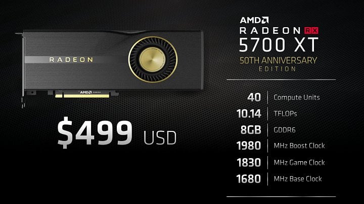 AMD Radeon Navi RX 5700 XT 50Th Anniversary Edition