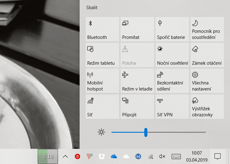 Podsvícení už neregulujete tlačítkem, ale posuvníkem
