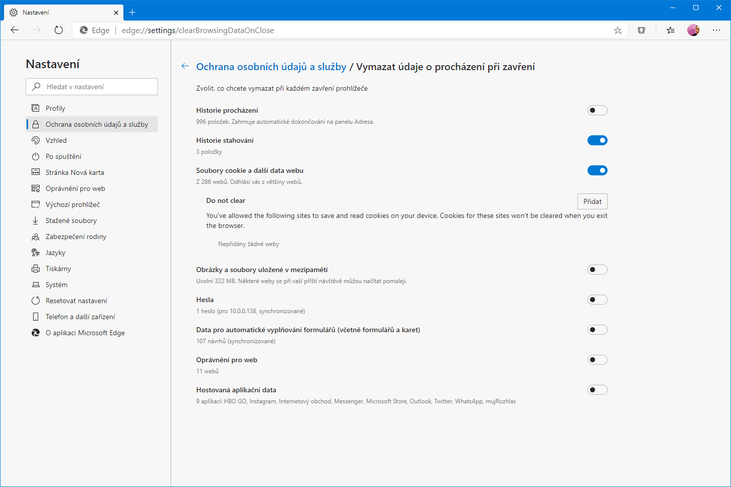 Čistíte cookies automaticky při ukončení prohlížeče? Teď nastavíte výjimky