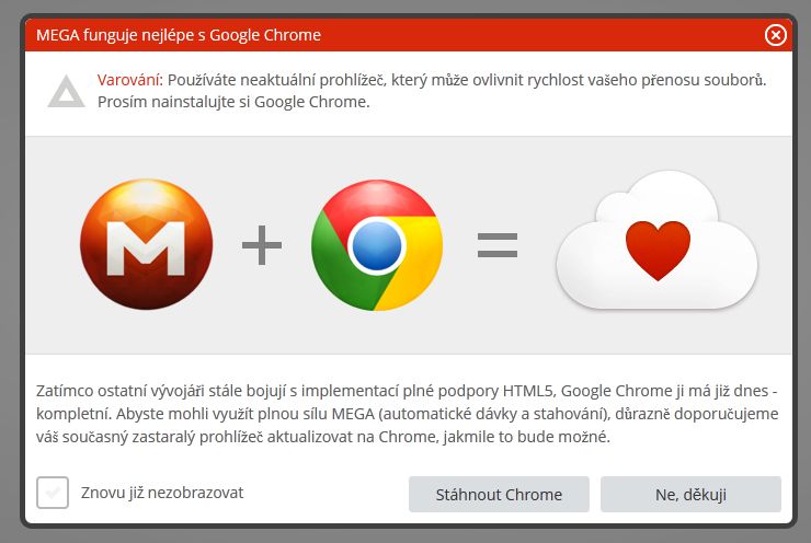Mega nejlépe funguje v Google Chrome, říkají Dotcom a spol.